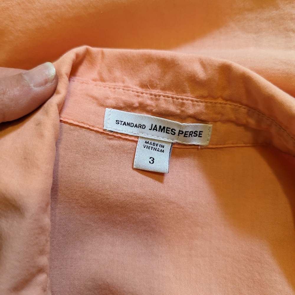 Standard James Perse Peach Color Button Down Top … - image 6